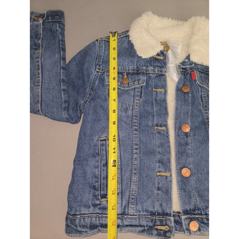 Girls Levi Strauss Denim Jacket With Sherpa Lining Size M 10-12 Years